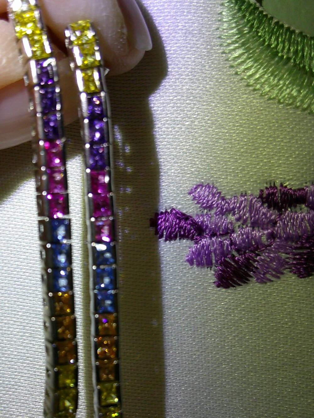 Multi Gemstone 925 Sterling Silver FZN Designer Linear Drop Dangle Earrings